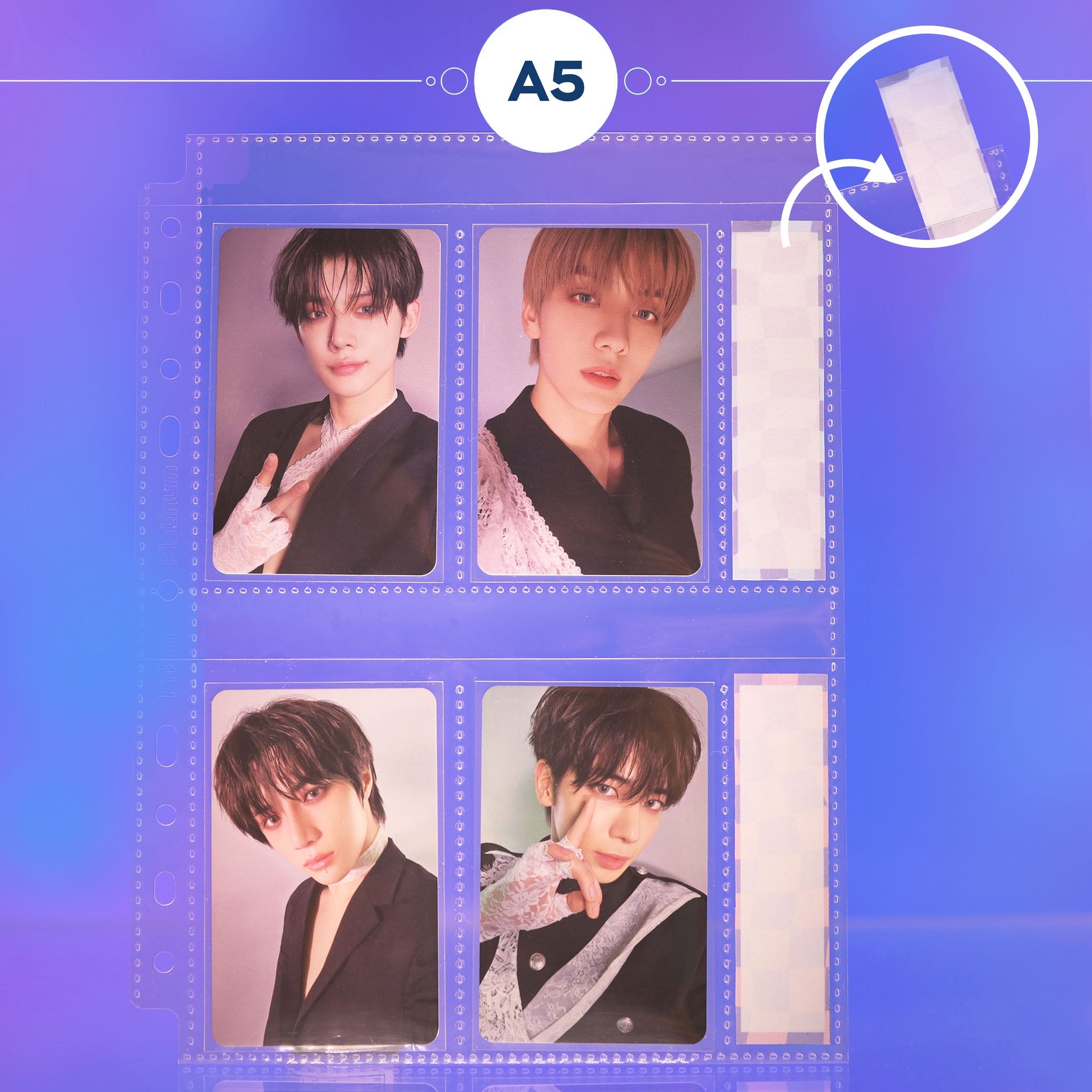 [Version 2] Custom A5 pages - 4-Pocket - Slim Photocard - Prism Platinum US