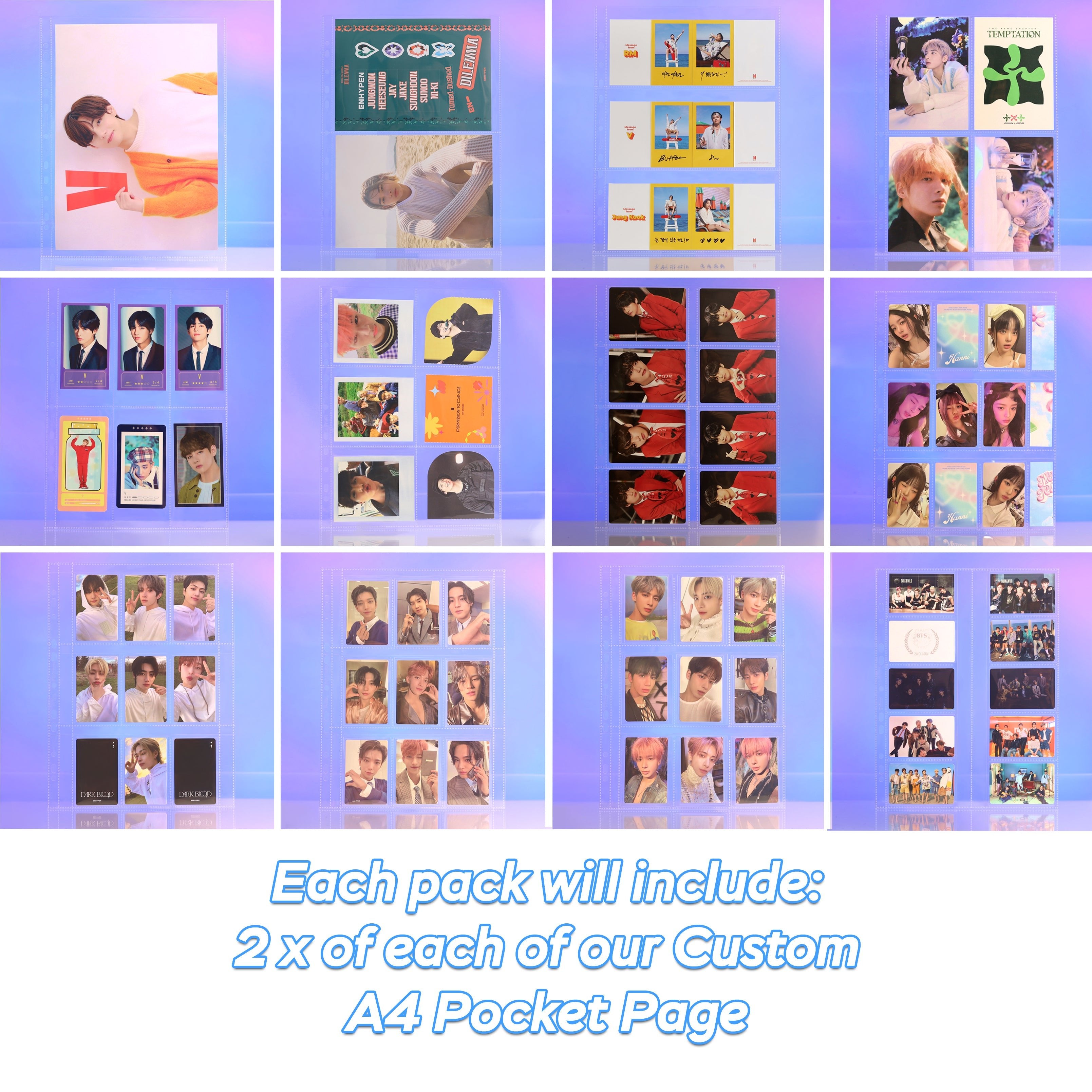 [PRE-ORDER] Custom A4 All-in-1 Pack Pocket Pages - Prism Platinum US